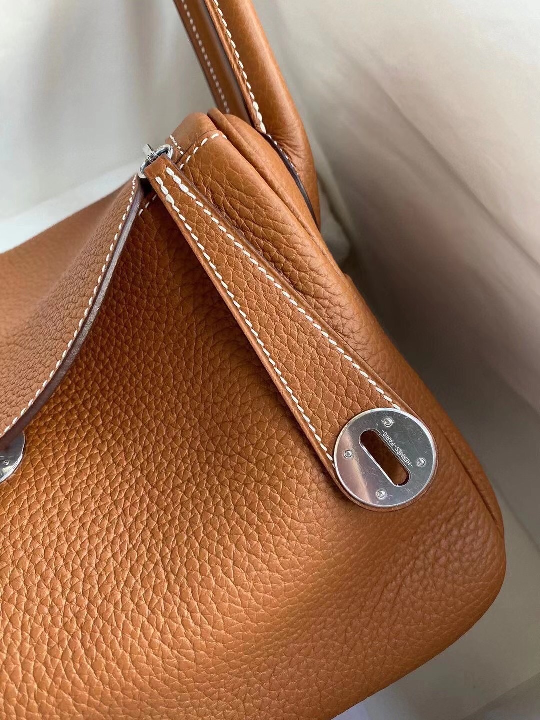 에르메스 린디백26 골드브라운 은장 끌레망스 가죽